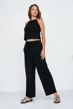 24 Colours Straight - Leg Pants - Black - Kubanna