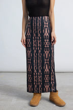 24 Colours Skirt with Print - Black - Kubanna