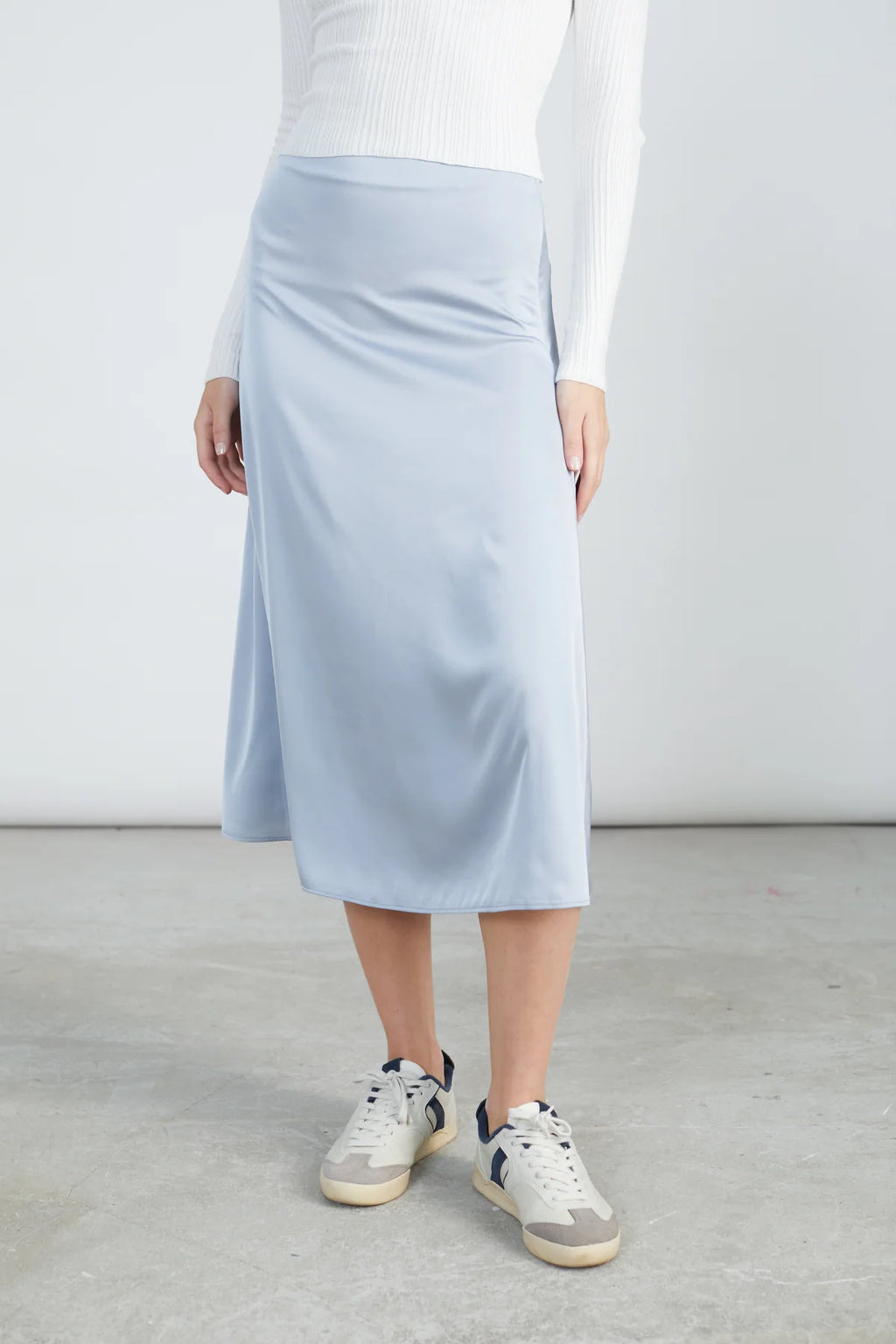 24 Colours Satin Skirt - Blue