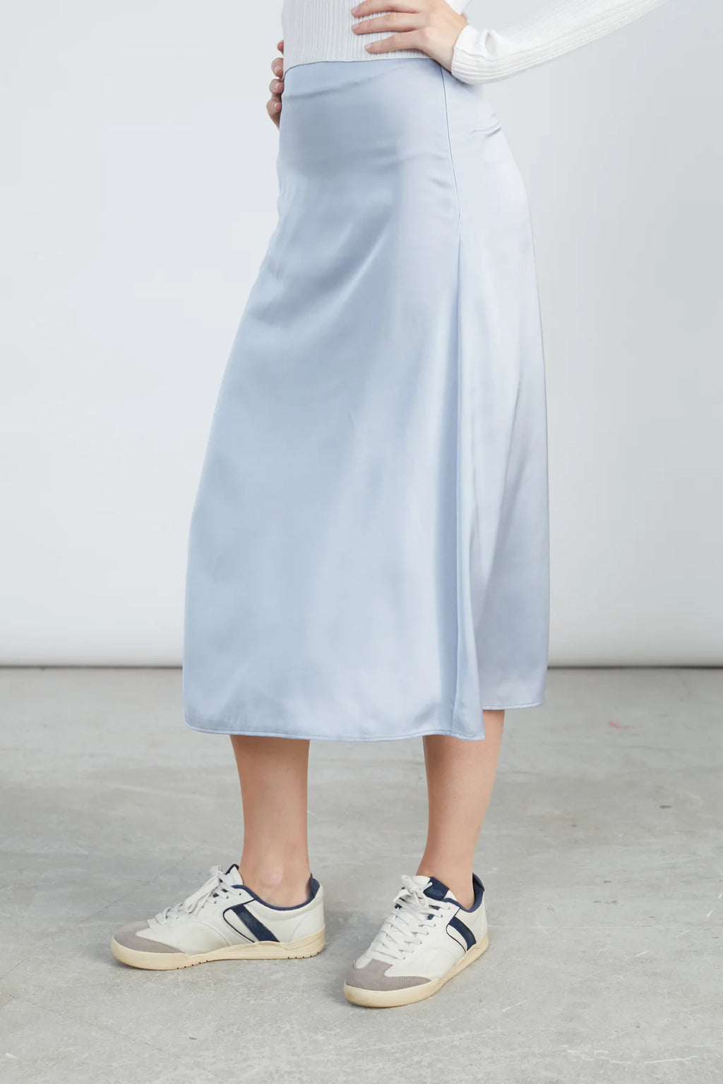 24 Colours Satin Skirt - Blue