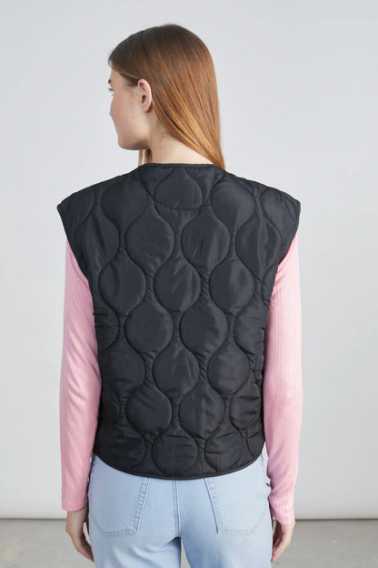 24 Colours Quilted Vest - Black