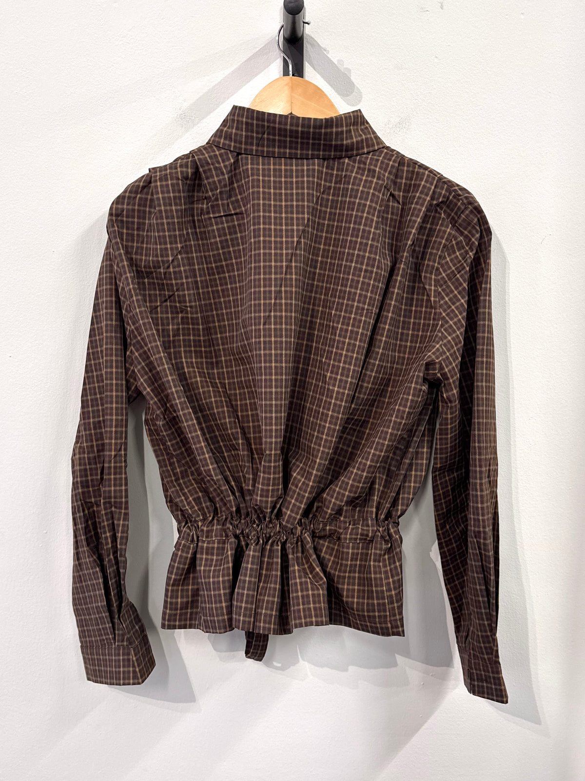 Ellena Checkered Blouse - Brown