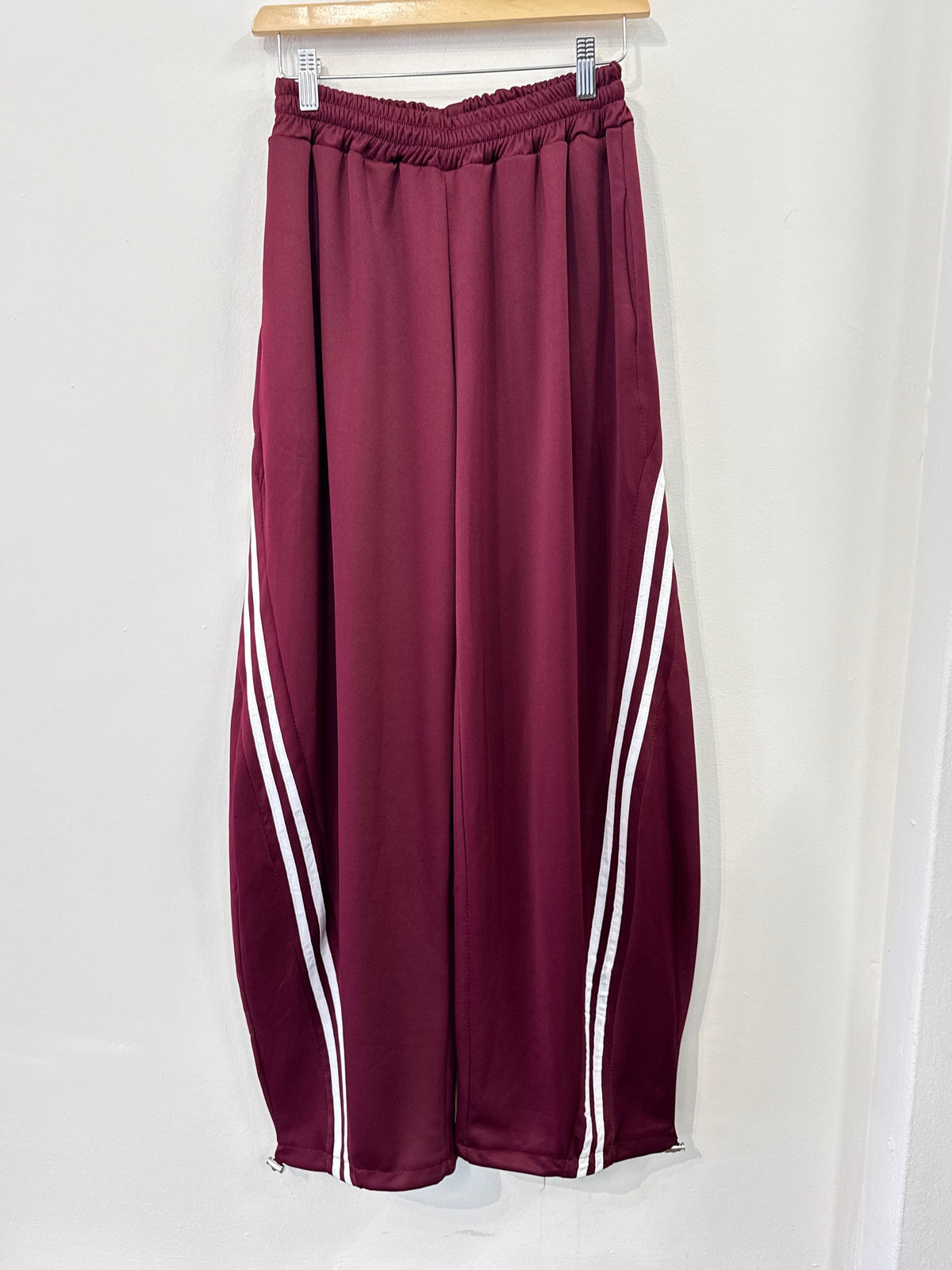 Not A Label | Sporty Track Pants - Bordeaux/White