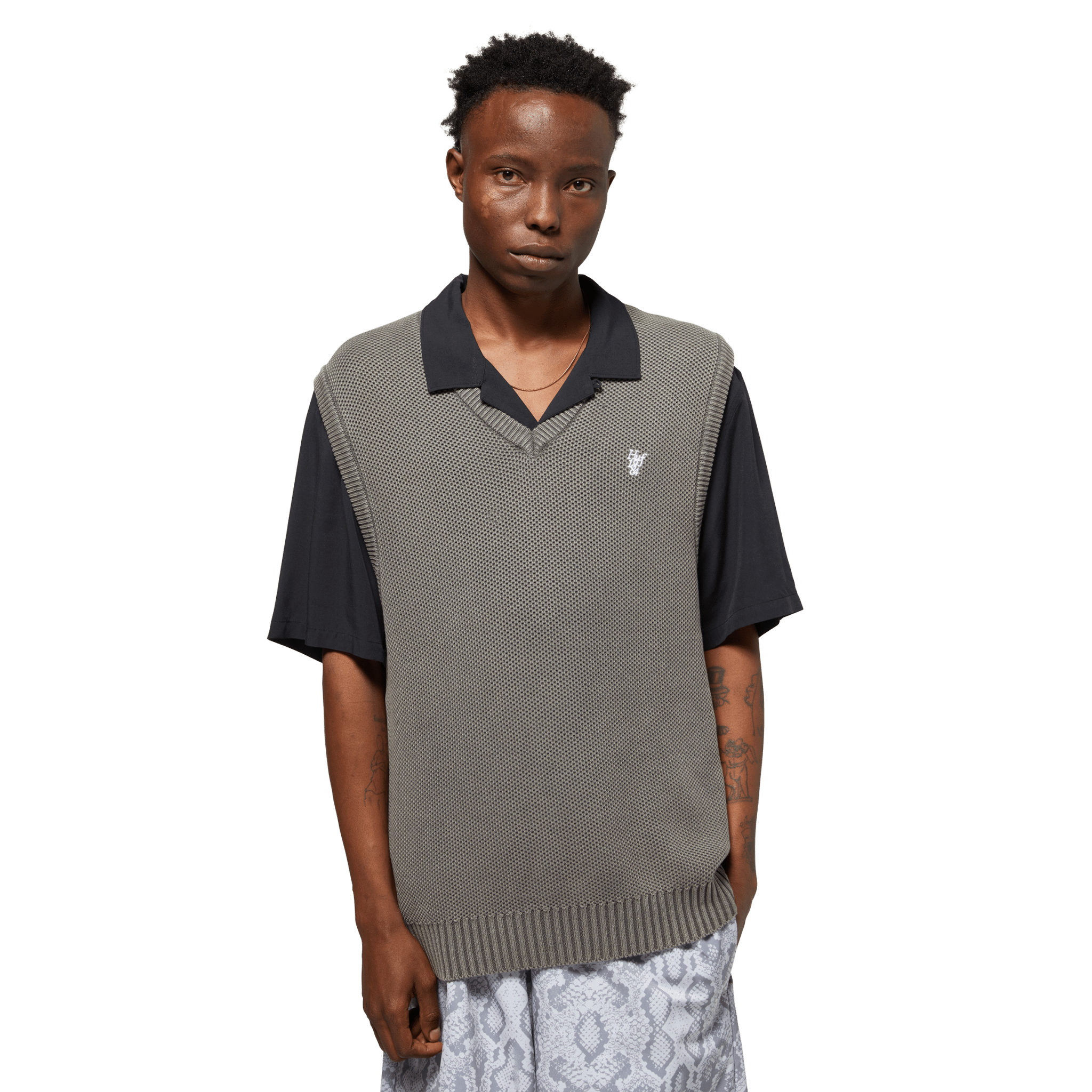 HUF Anton Sweater Vest - Black - Kubanna