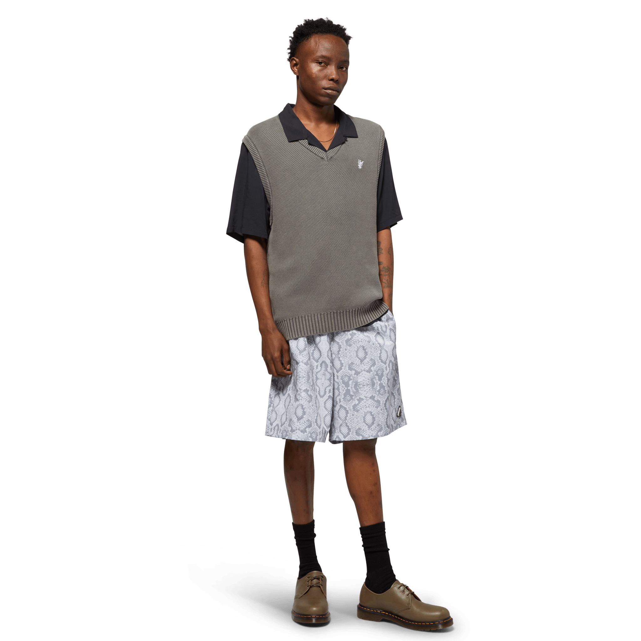 HUF Anton Sweater Vest - Black - Kubanna
