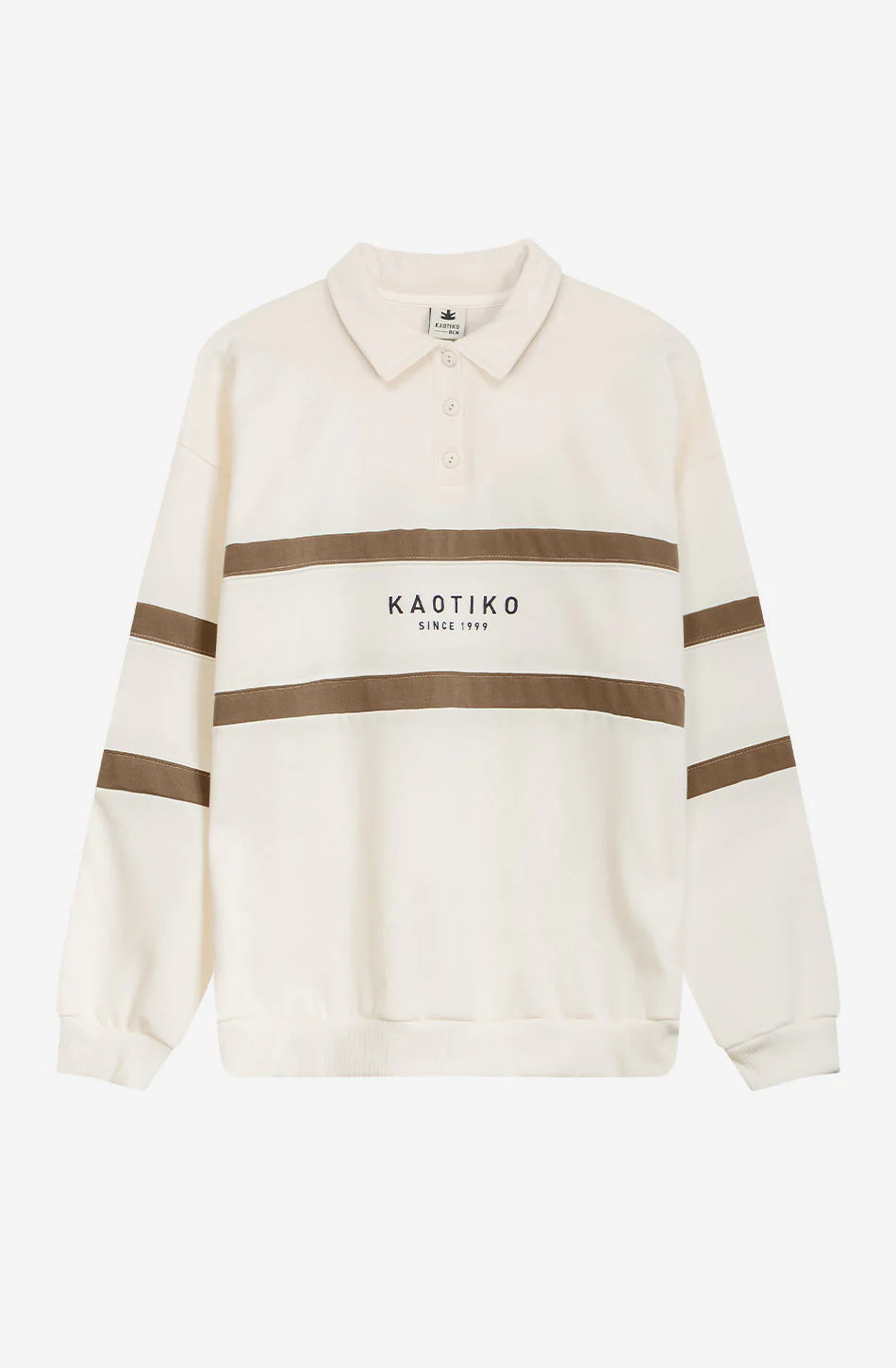 Kaotiko Berwin Polo Crewneck - Ivory/Camel