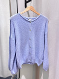 Soft Knit Button Cardigan – Light Blue