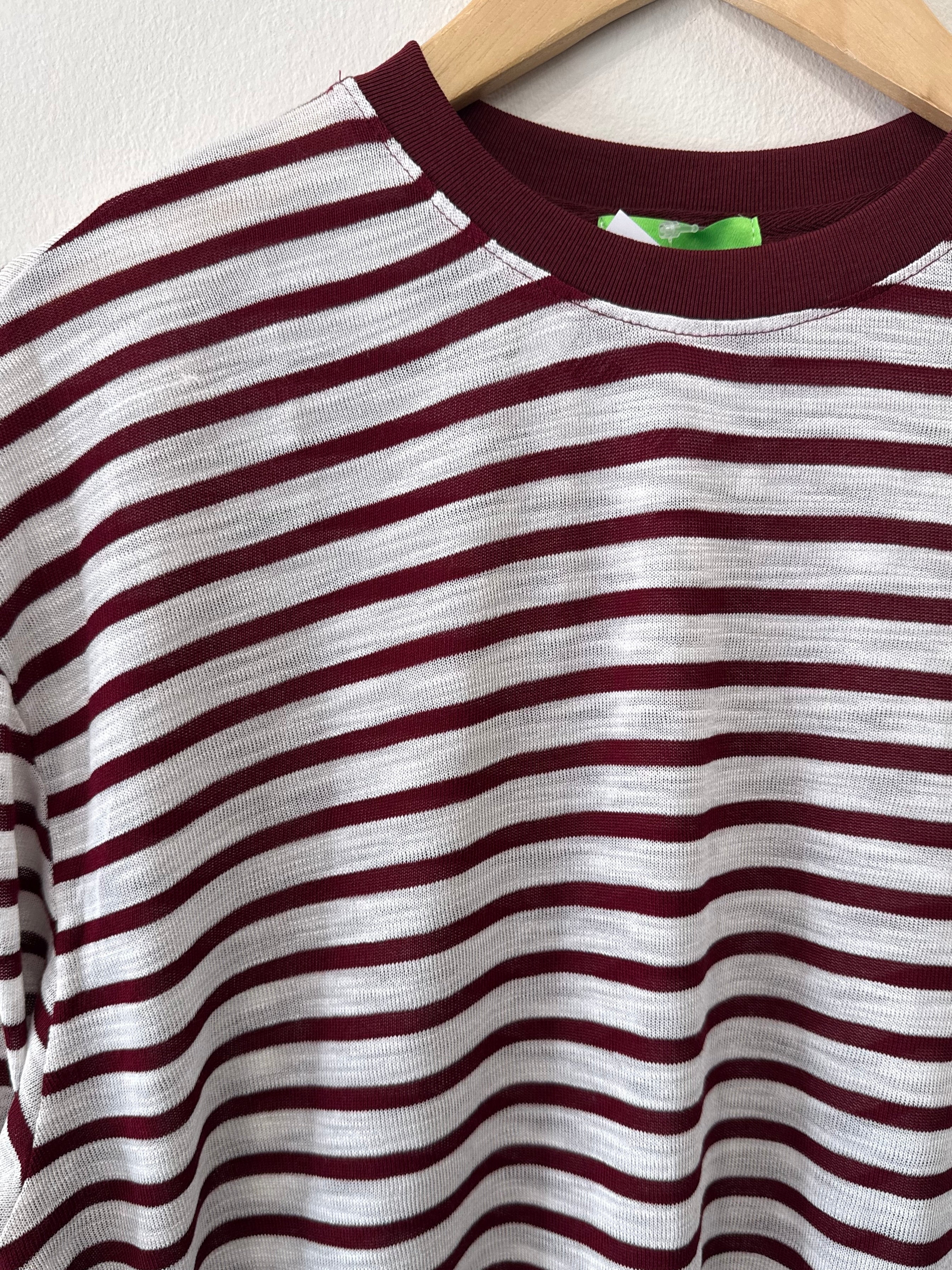 Not A Label | Viv Striped Longsleeve - Bordeaux/White