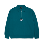 HUF BIG BLOCK 1/4 ZIP FRENCH TERRY - Sea Green - Kubanna