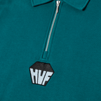 HUF BIG BLOCK 1/4 ZIP FRENCH TERRY - Sea Green - Kubanna
