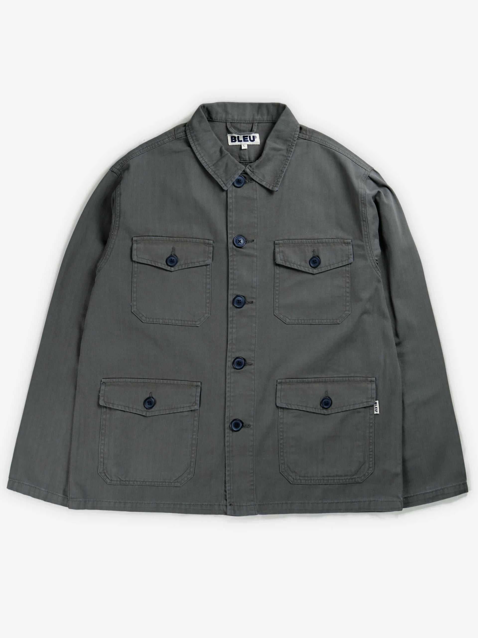 Bleu | Utility Herringbone Jacket - Khaki