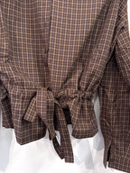 Ellena Checkered Blouse - Brown