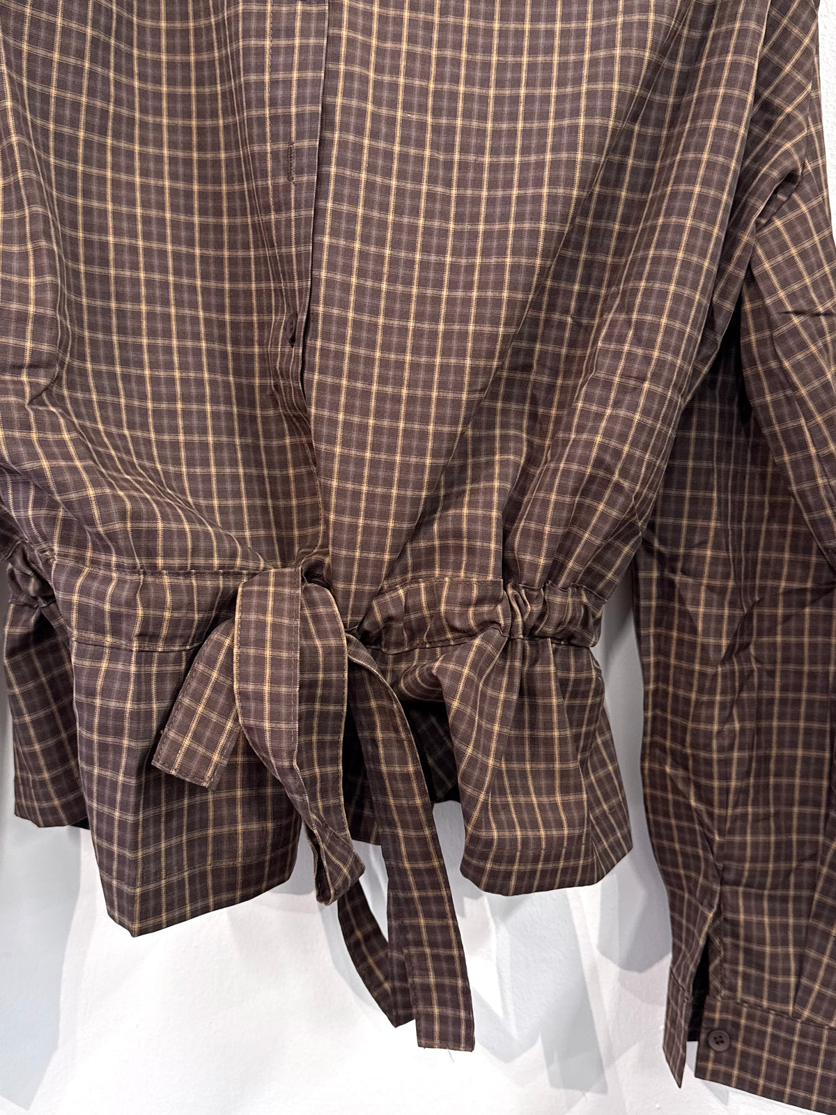 Ellena Checkered Blouse - Brown