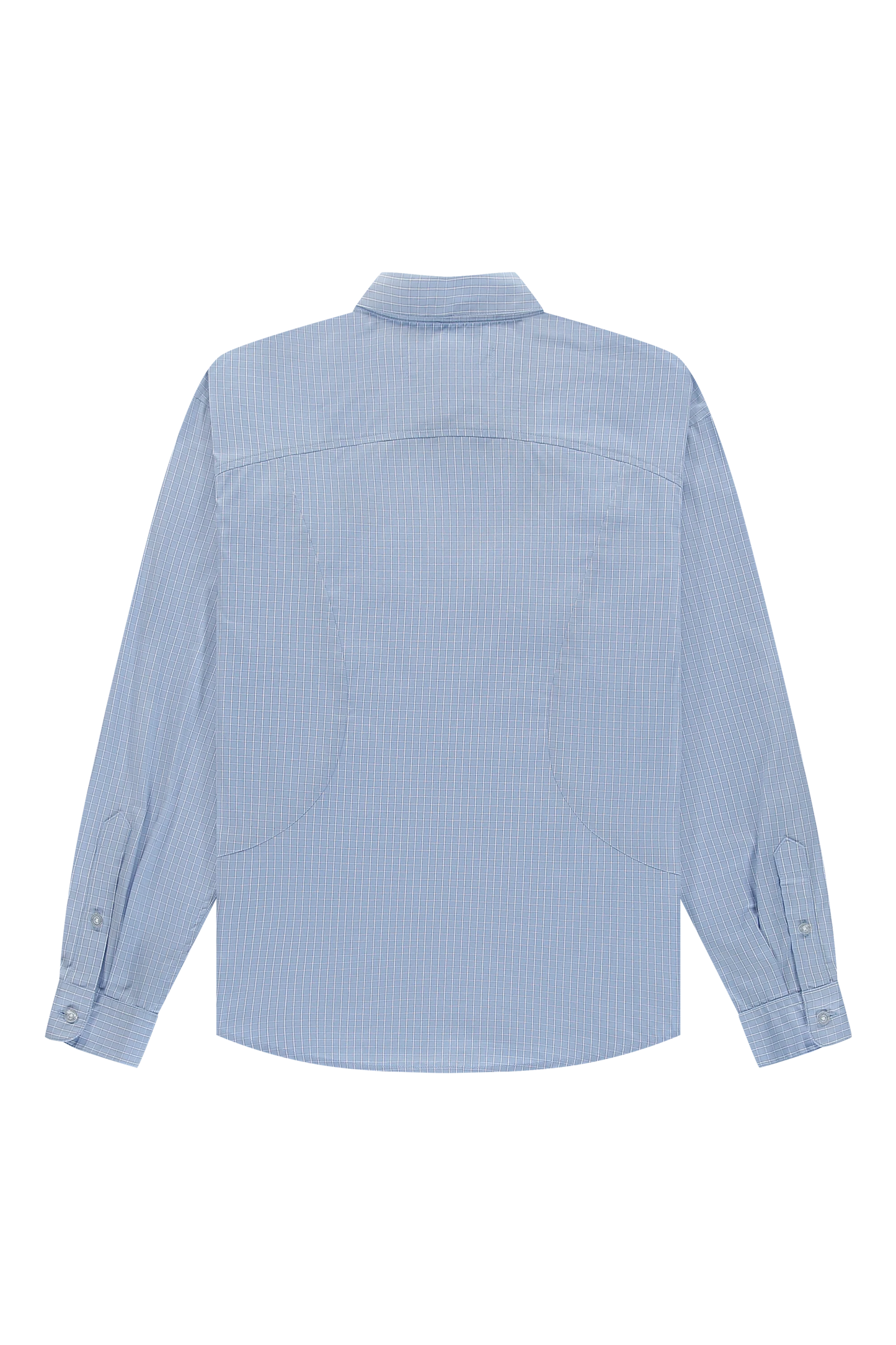 The New Originals Checkered Curve Shirt - Light Blue