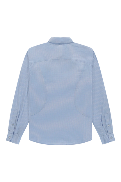 The New Originals Checkered Curve Shirt - Light Blue