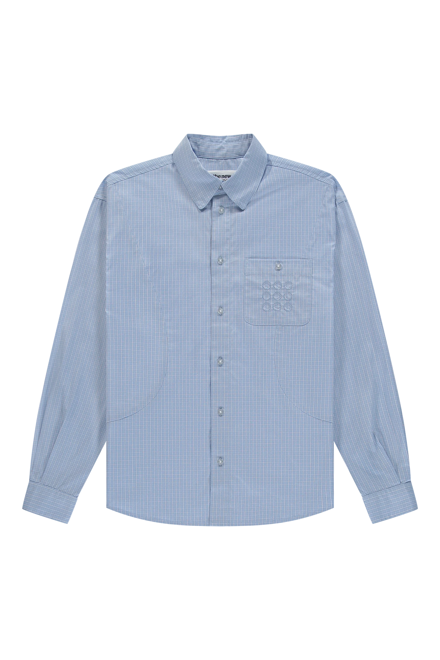 The New Originals Checkered Curve Shirt - Light Blue