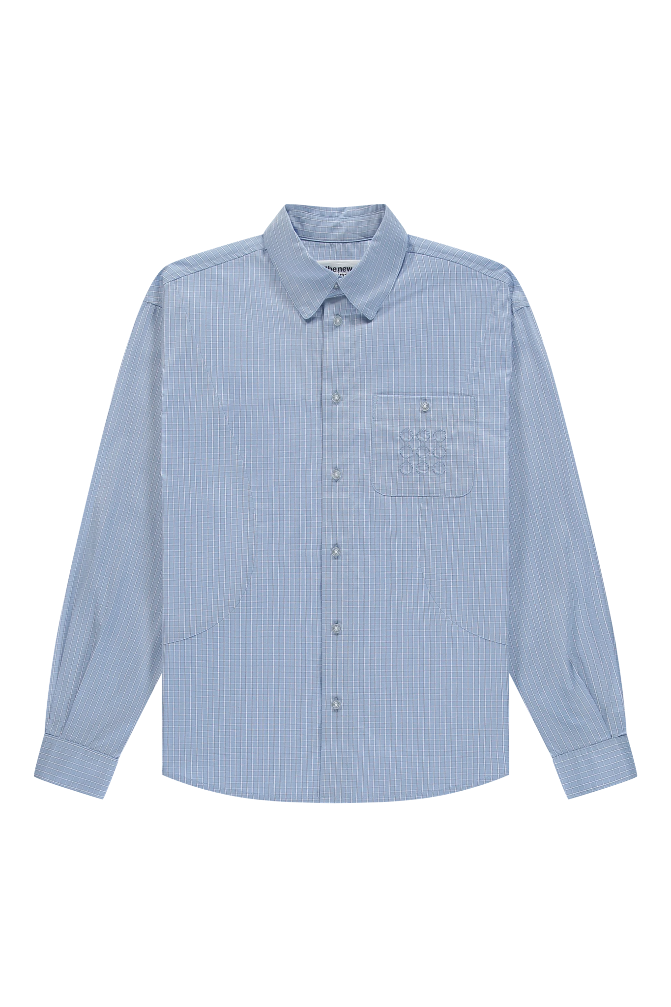 The New Originals Checkered Curve Shirt - Light Blue - Kubanna