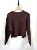 Nelly Cropped Knitted Sweater - Brown