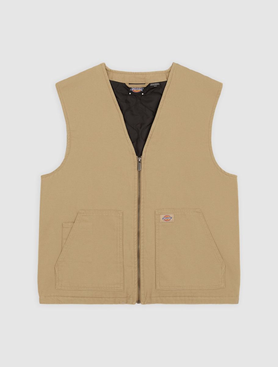 Dickies Duck Canvas Padded Gilet - Khaki - Kubanna