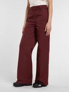 Dickies Wide Leg Work Trousers - Burgundy - Kubanna
