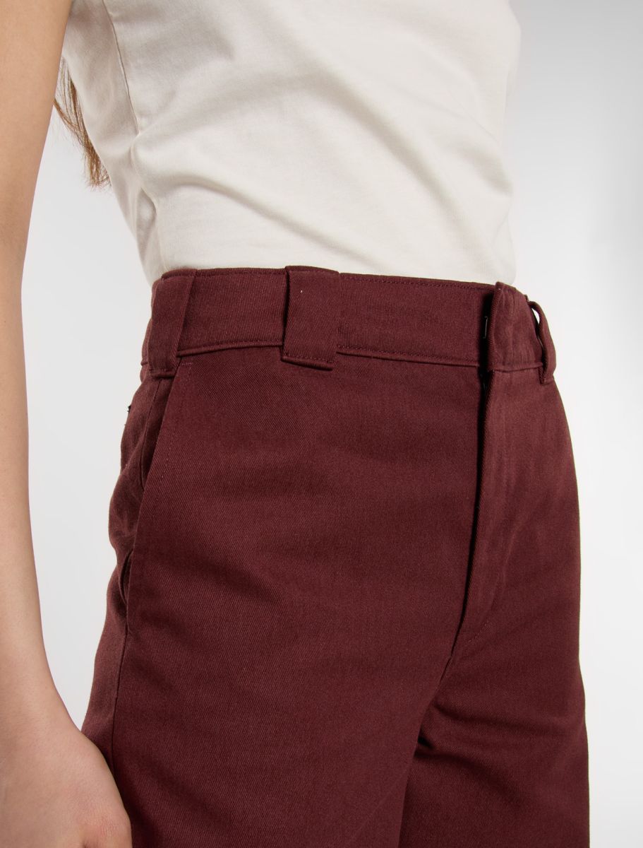 Dickies Wide Leg Work Trousers - Burgundy - Kubanna