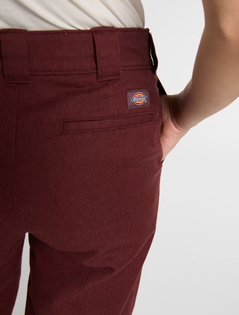 Dickies Wide Leg Work Trousers - Burgundy - Kubanna