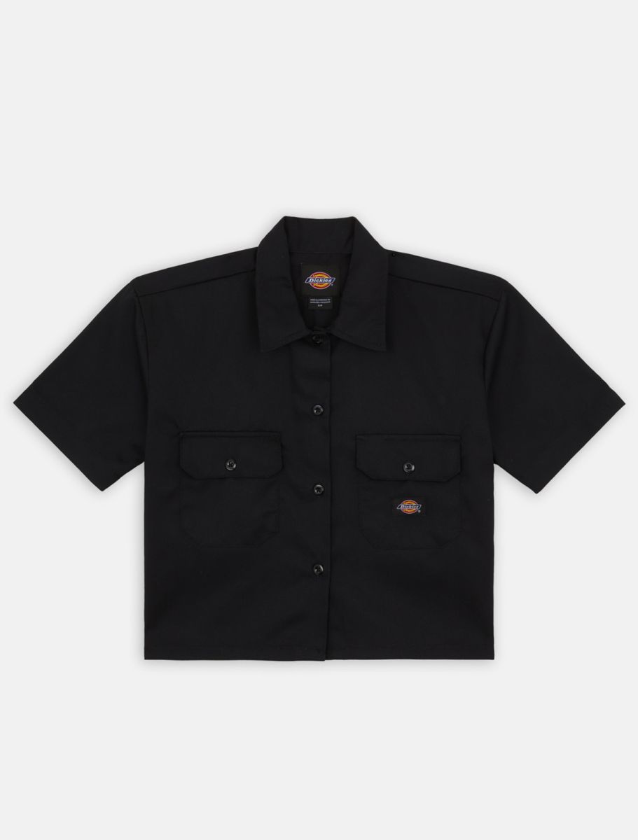 Dickies Cropped S/S Work Shirt - Black - Kubanna