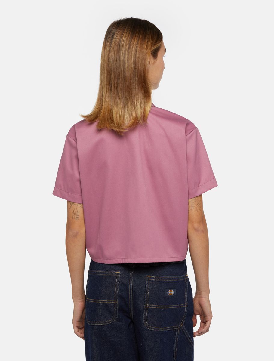 Dickies Cropped S/S Work Shirt - Pink