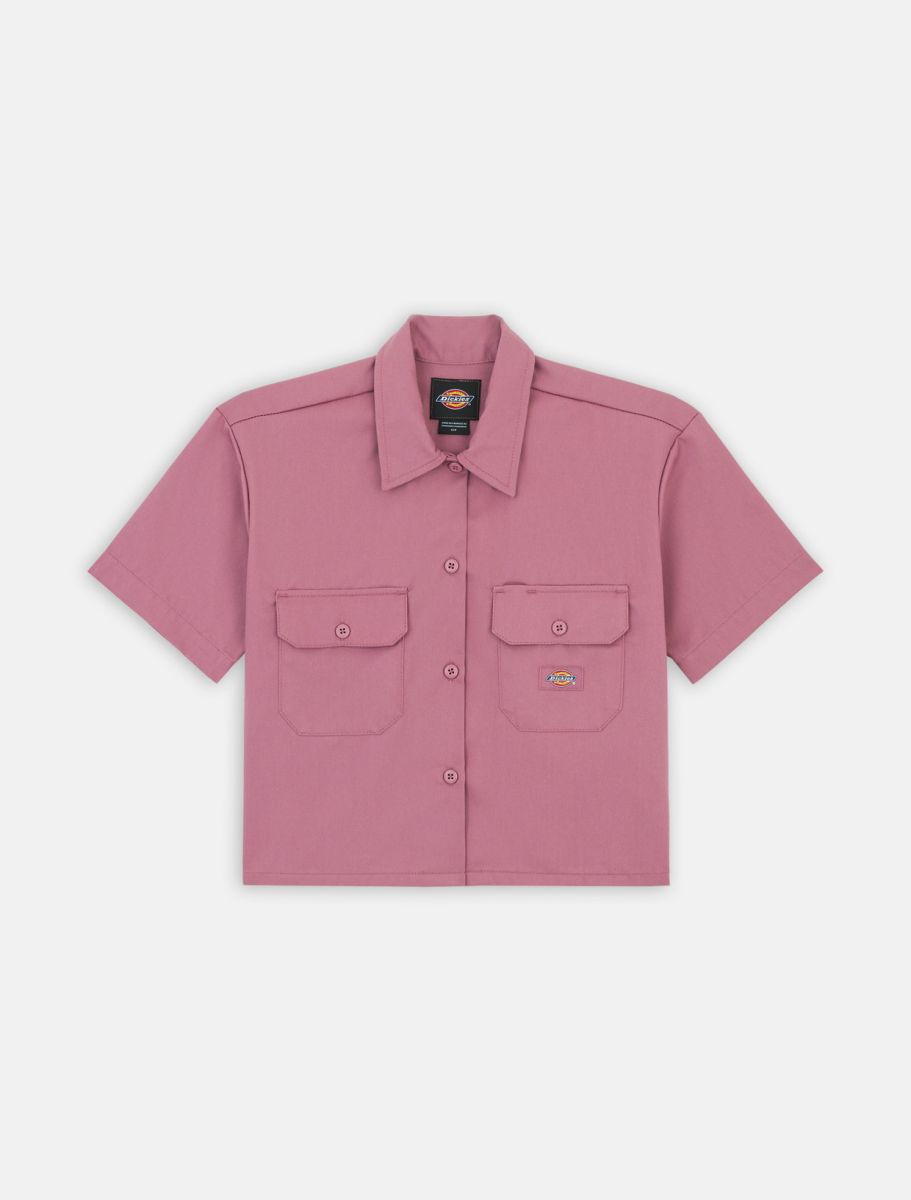 Dickies Cropped S/S Work Shirt - Pink