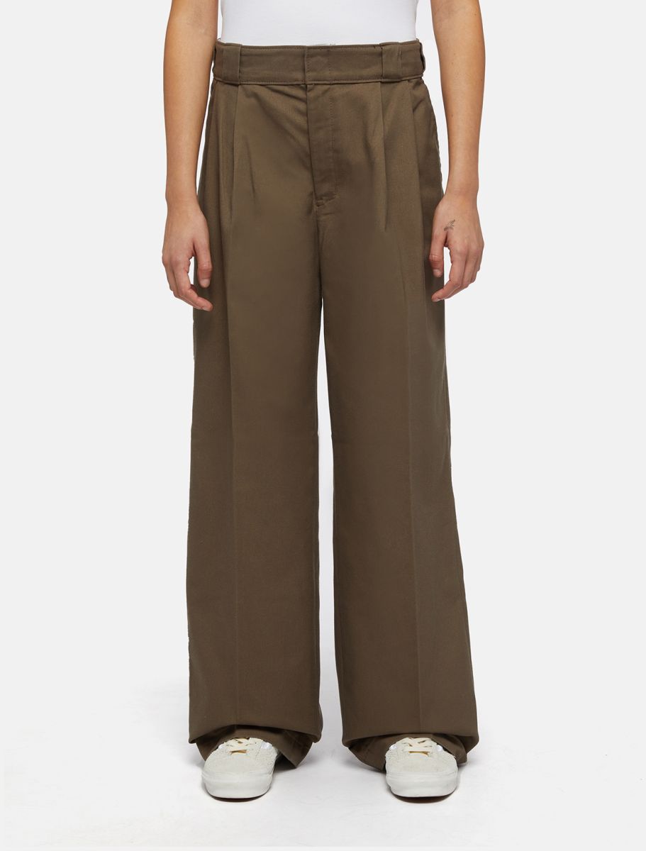 Dickies Pleated Multi-Pocket Work Trousers - Brown