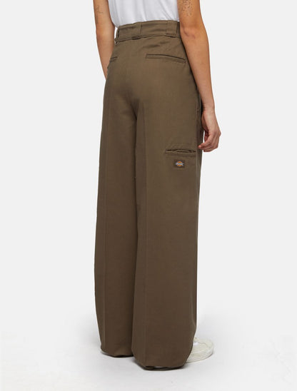 Dickies Pleated Multi-Pocket Work Trousers - Brown