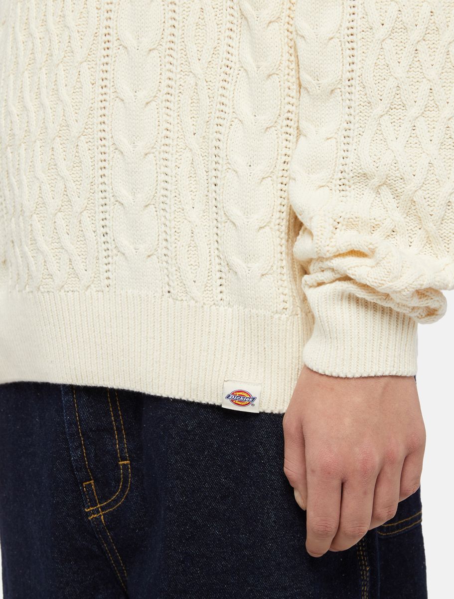 Dickies Script Cable Sweater - White