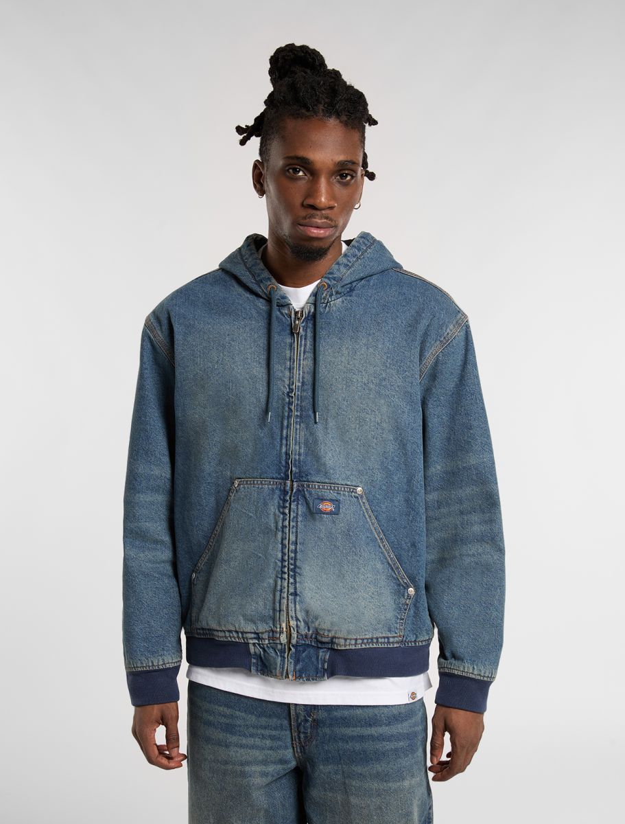 Dickies Hilham Hooded Denim Jacket - Khaki - Kubanna