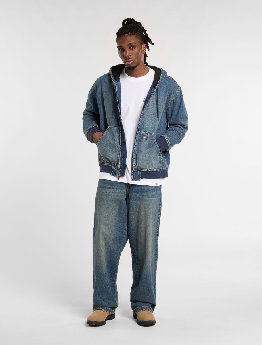 Dickies Hilham Hooded Denim Jacket - Khaki - Kubanna