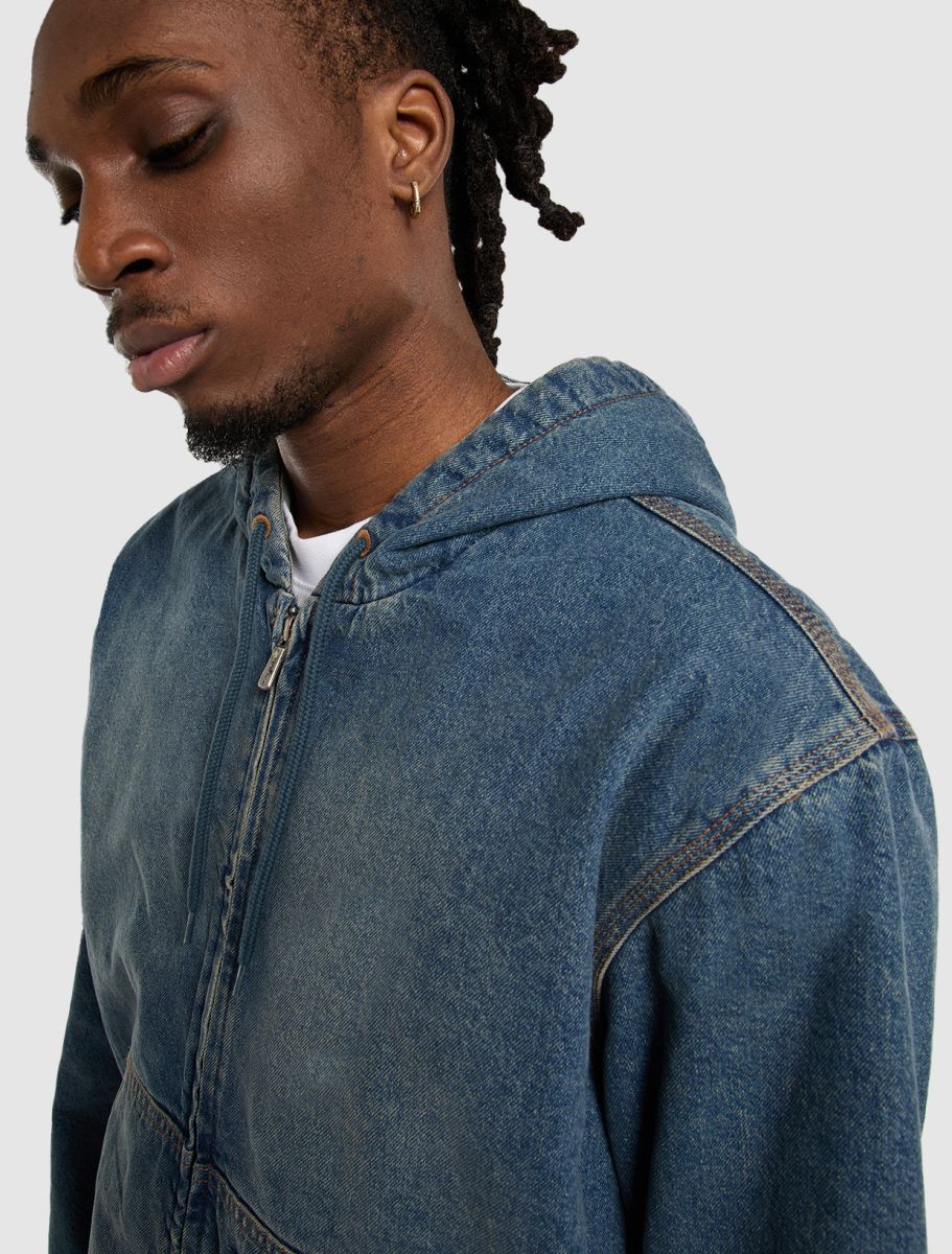 Dickies Hilham Hooded Denim Jacket - Khaki - Kubanna