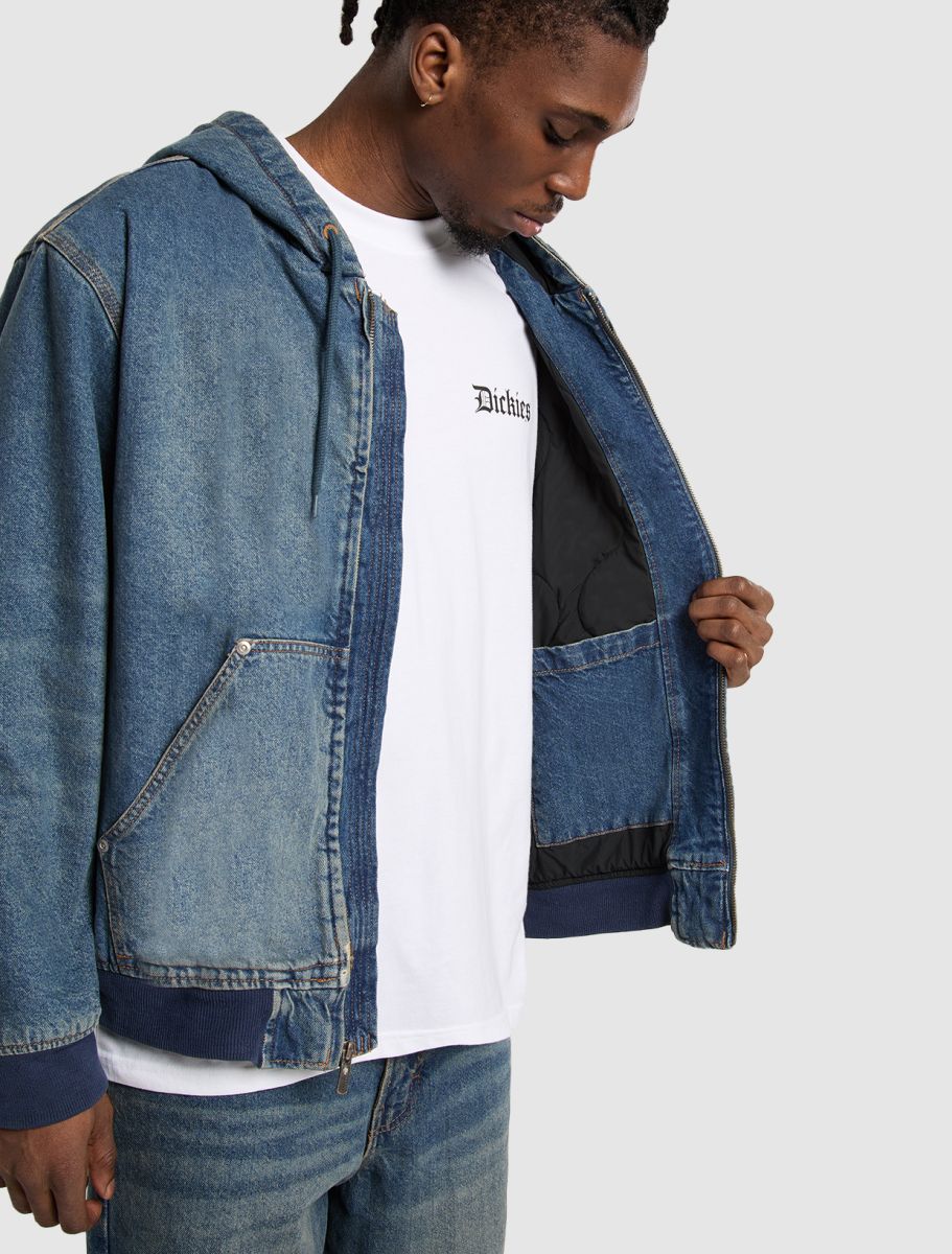 Dickies Hilham Hooded Denim Jacket - Khaki - Kubanna