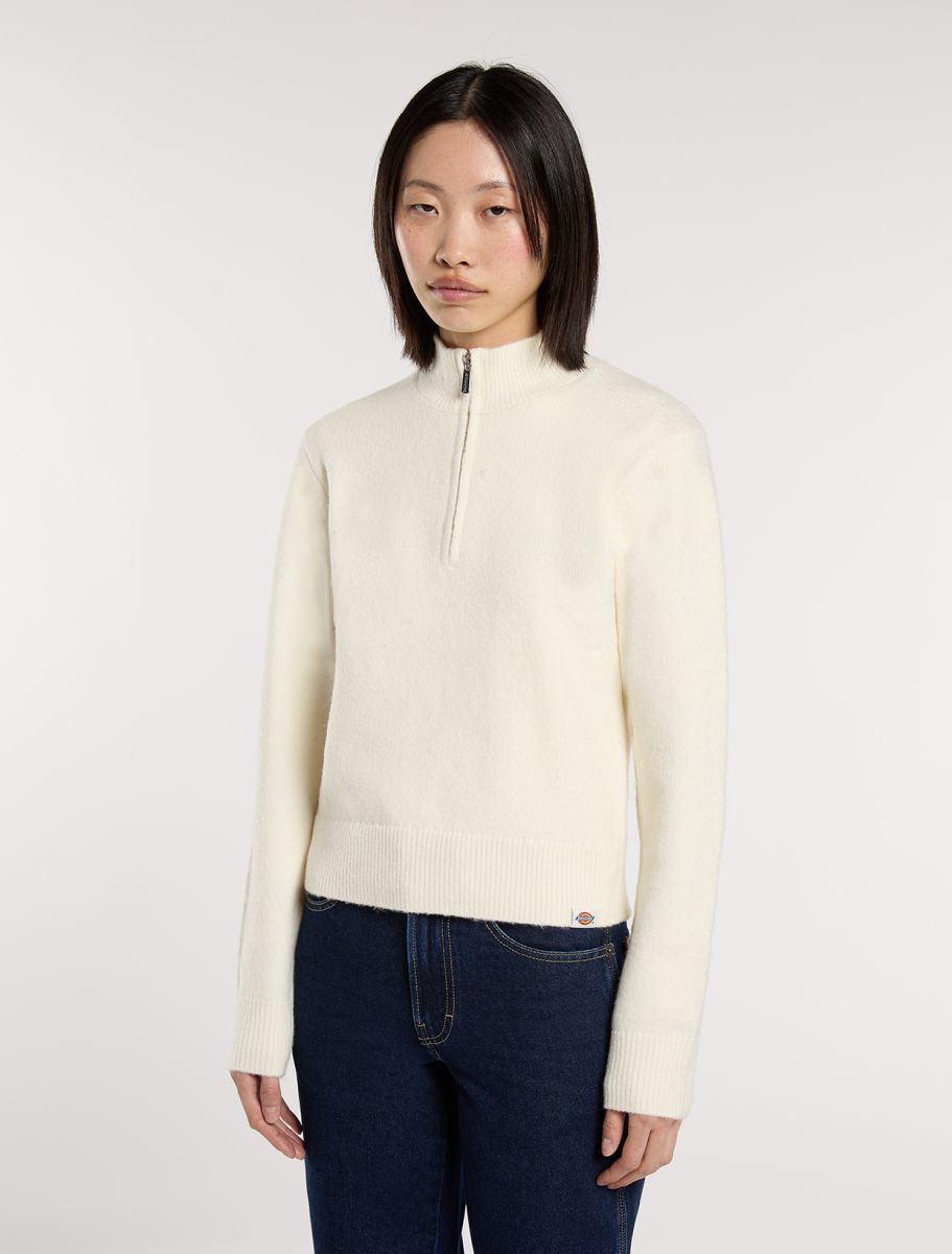 Dickies Ruston Quarter Zip Sweater - Beige