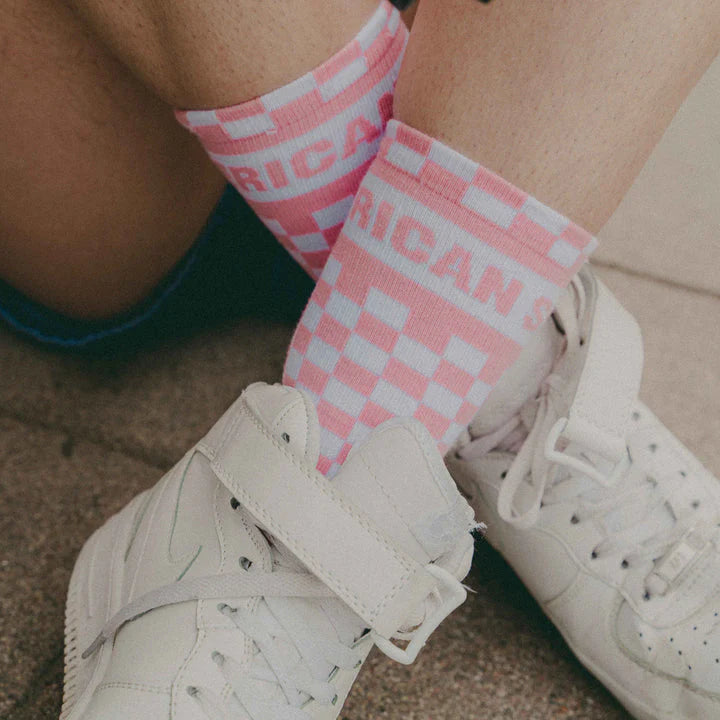 AMERICAN SOCKS PINK CHECKERBOARD