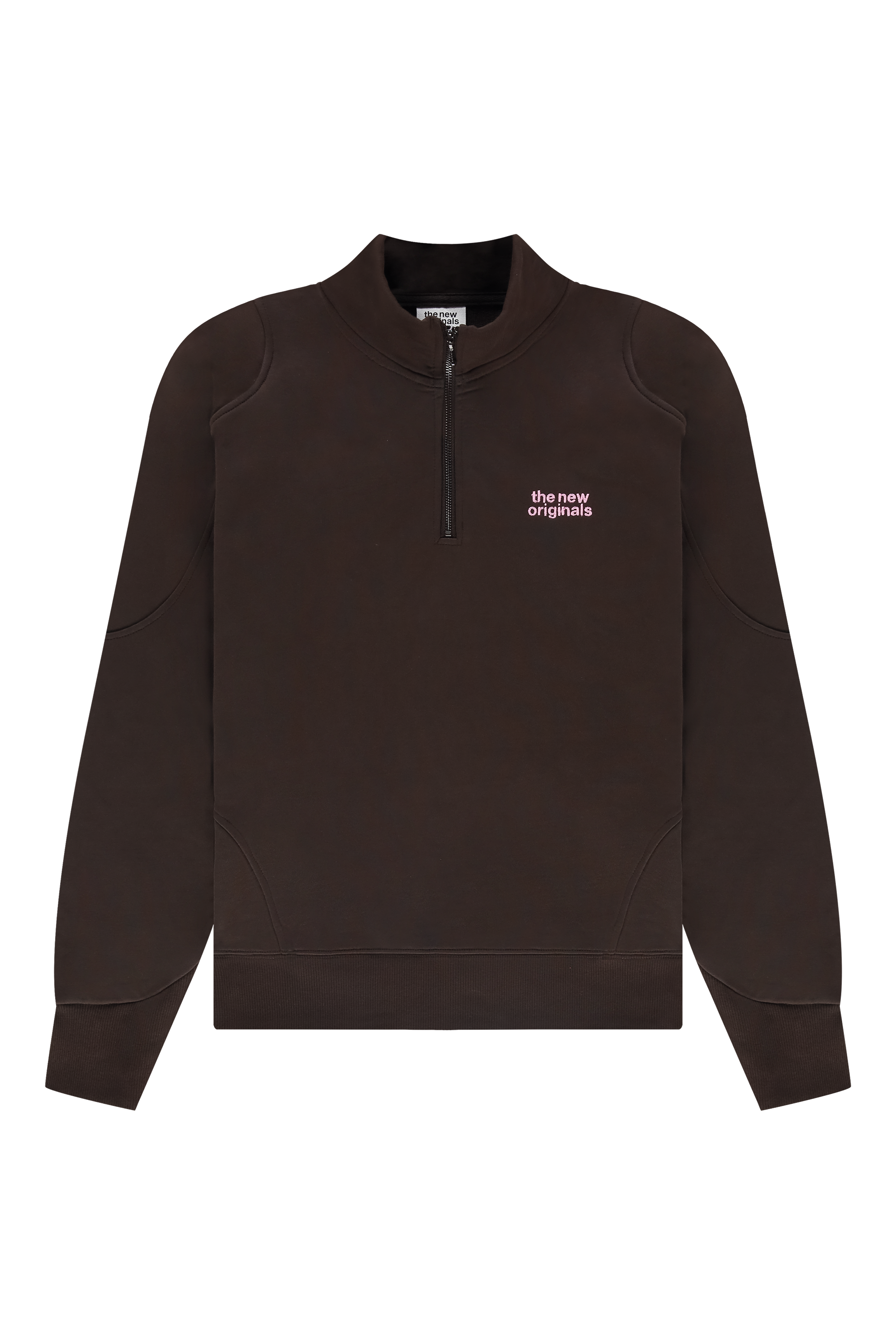 The New Originals Emblem Half Zip Sweater - Potting Soil/Light Pink