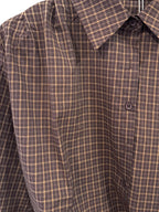 Ellena Checkered Blouse - Brown