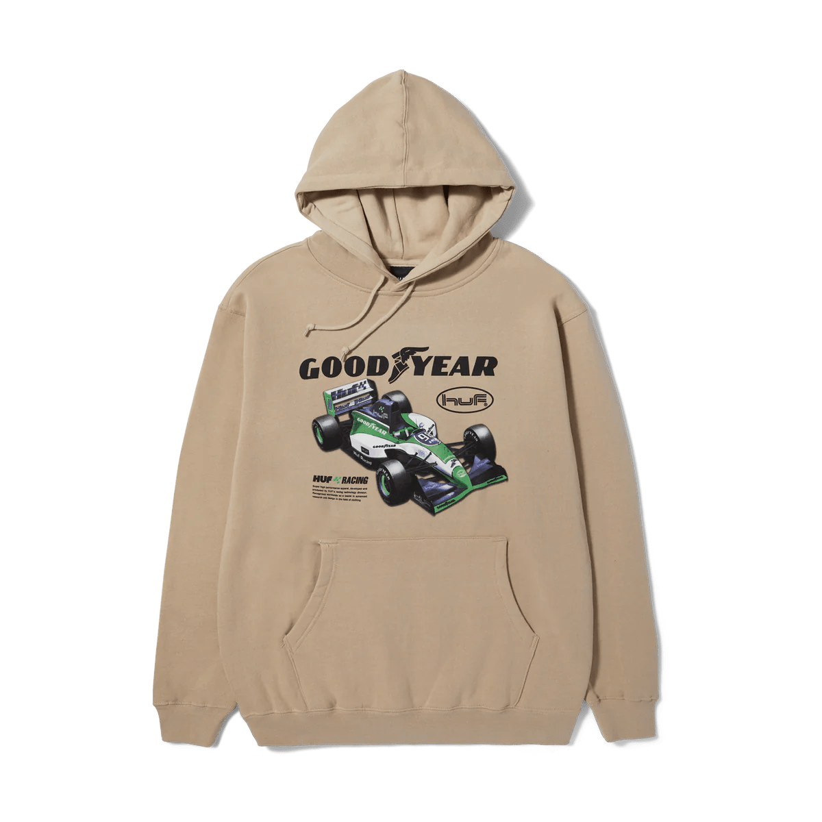 HUF X GOODYEAR Final Lap Hoodie - Sand - Kubanna