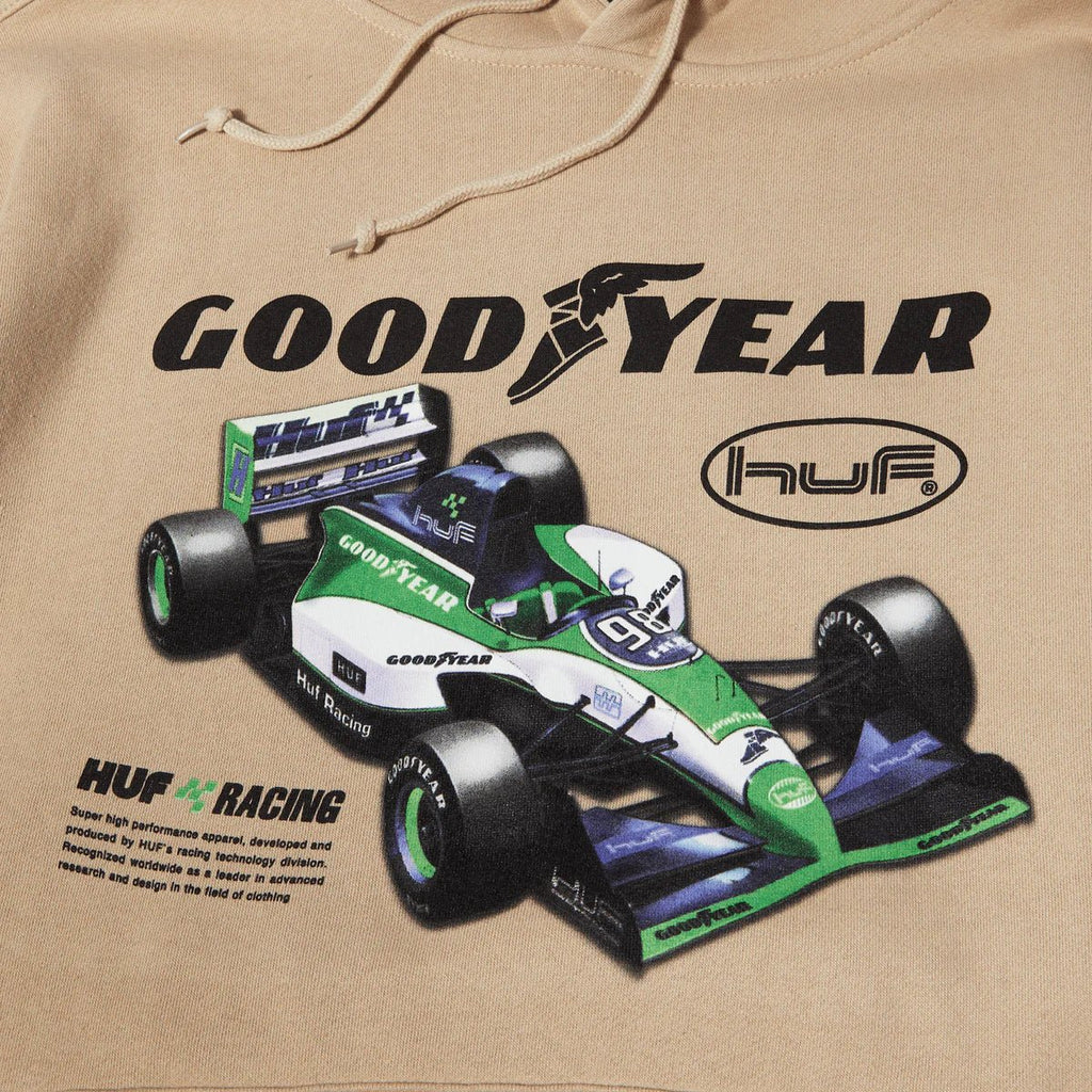 HUF X GOODYEAR Final Lap Hoodie - Sand - Kubanna