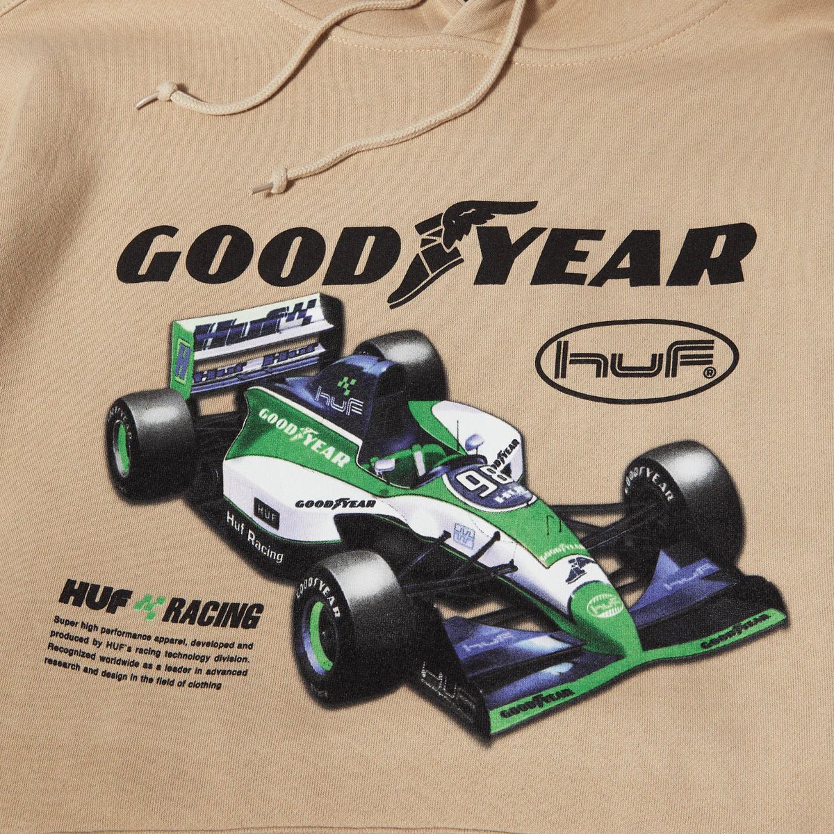 HUF X GOODYEAR Final Lap Hoodie - Sand - Kubanna