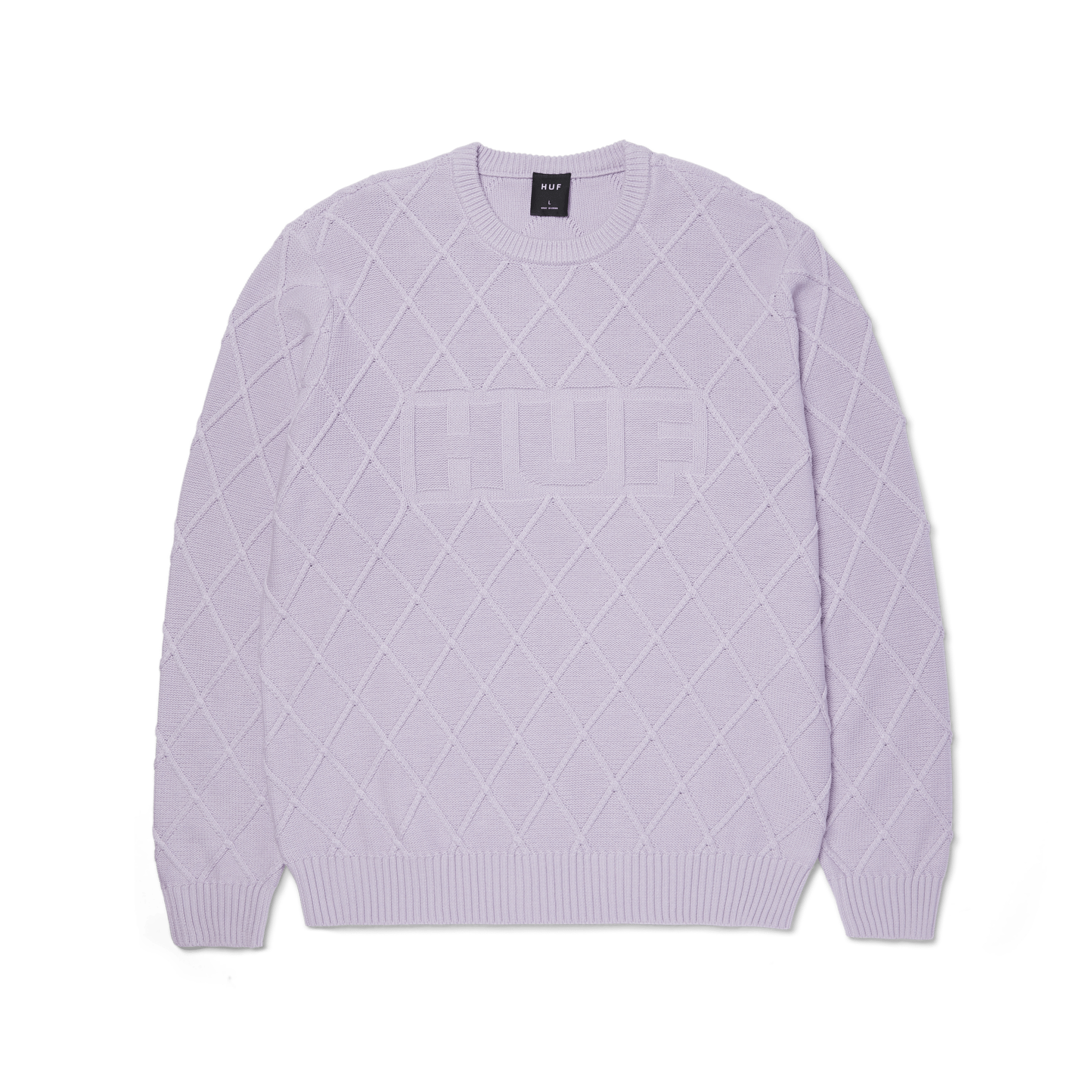 HUF GRID CREWNECK SWEATER - Dust Purple - Kubanna