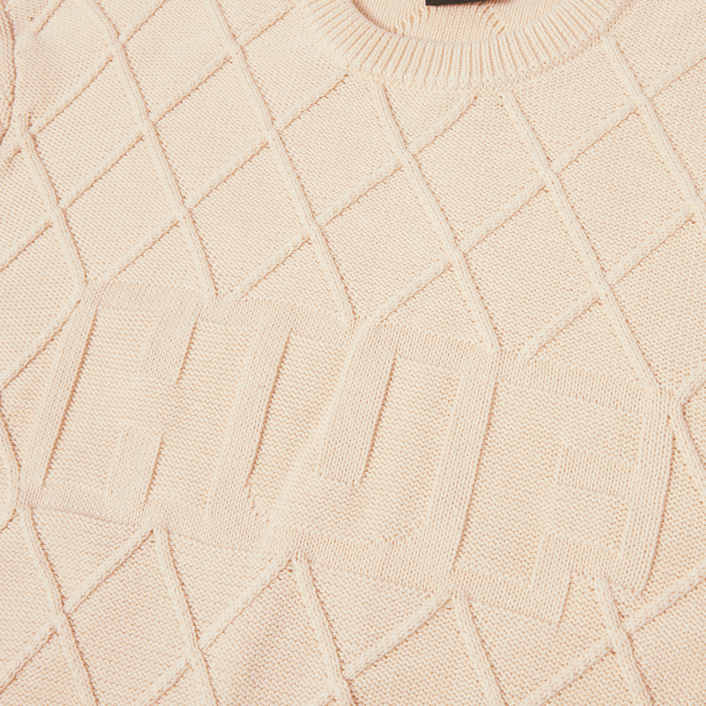 HUF GRID CREWNECK SWEATER - Natural - Kubanna