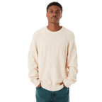 HUF GRID CREWNECK SWEATER - Natural - Kubanna