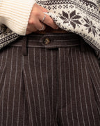 Prohibited | Revival Pinstripe Pleated Pants - Brown