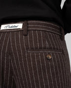 Prohibited | Revival Pinstripe Pleated Pants - Brown