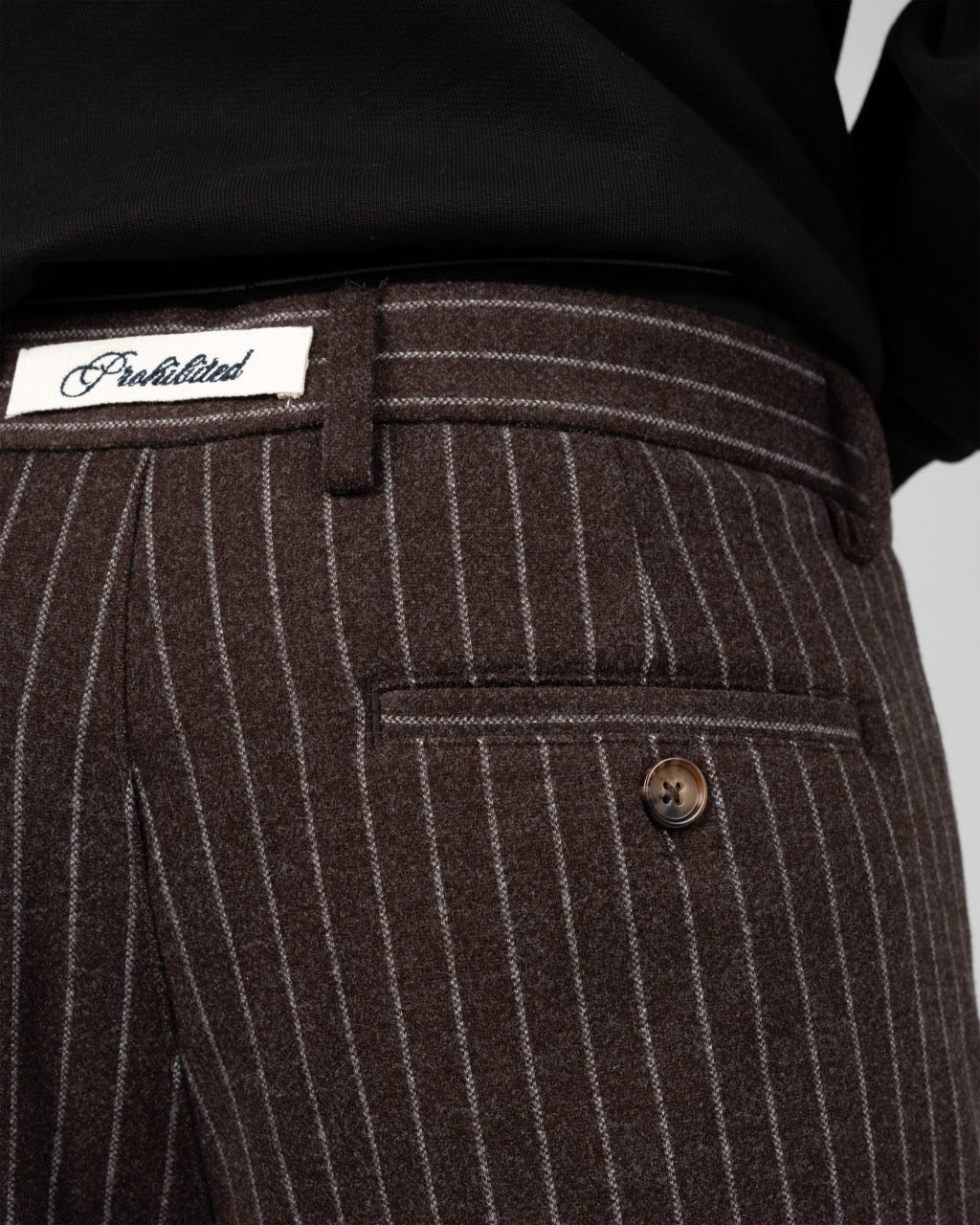 Prohibited | Revival Pinstripe Pleated Pants - Brown