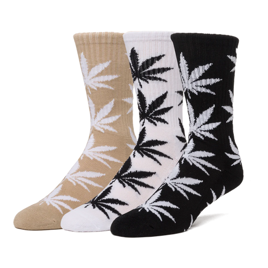 HUF SET 3 PACK PLANTLIFE SOCK - BLACK/WHITE/OATMEAL